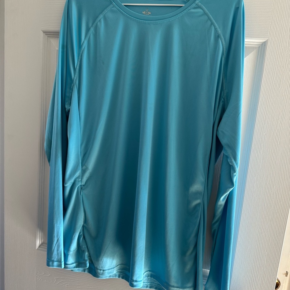 Woman Blue Swim Shirt